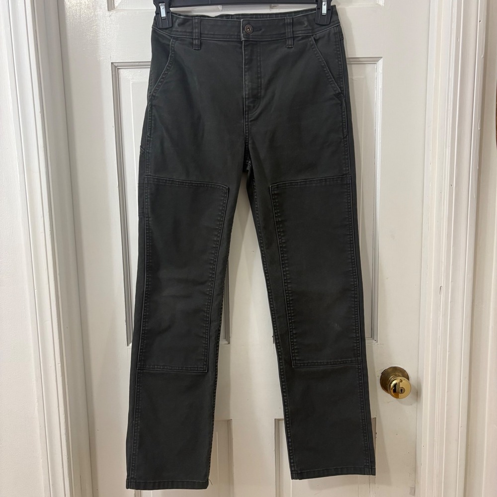 REI Co-op Double Knee Carpenter Pants Kids L 14-16 Gray Cotton Canvas Utility